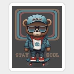 skater teddy bear (stay cool) Magnet